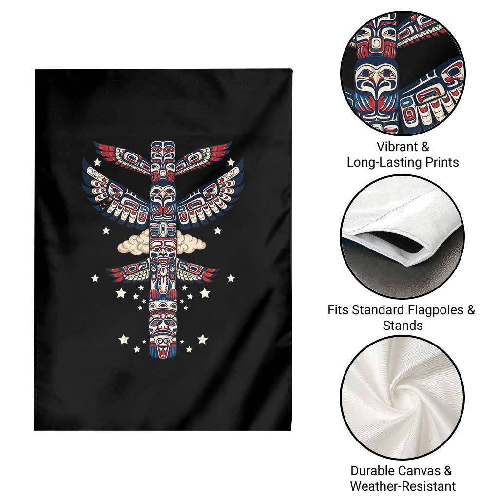 Native American Totem Pole Garden Flag Pacific Northwest Indigenous Tribal TS12 Print Your Wear