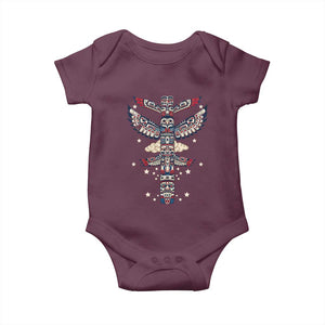 Native American Totem Pole Baby Onesie Pacific Northwest Indigenous Tribal TS12 Maroon Print Your Wear