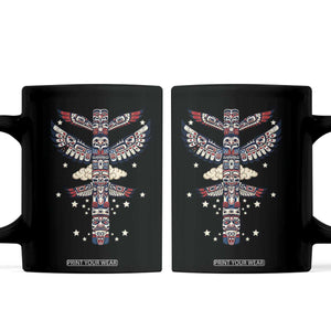 Native American Totem Pole Coffee Mug Pacific Northwest Indigenous Tribal TS12 Black Print Your Wear