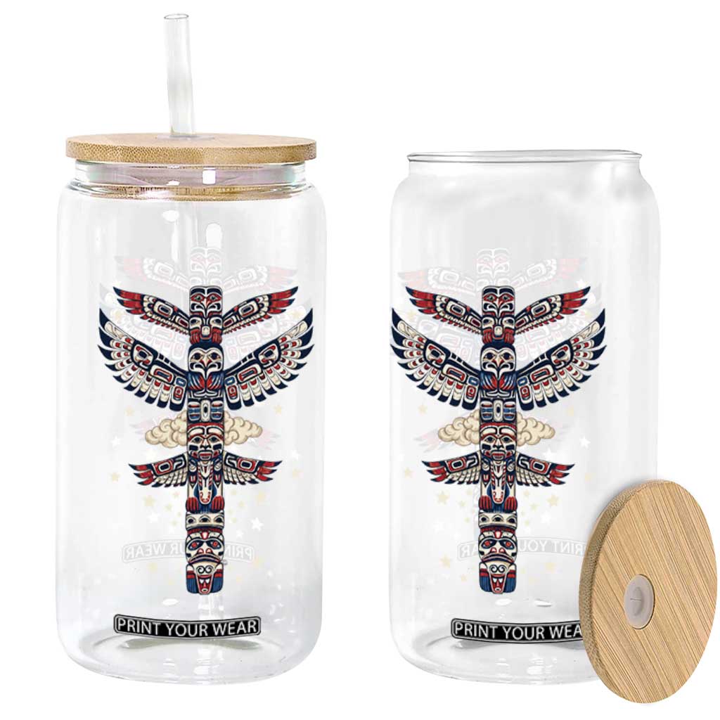 Native American Totem Pole Glass Can Pacific Northwest Indigenous Tribal TS12 Print Your Wear
