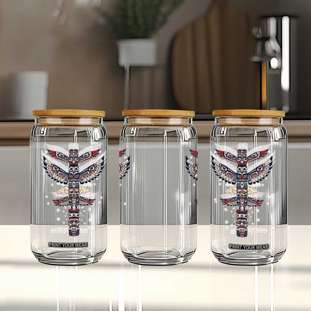 Native American Totem Pole Glass Can Pacific Northwest Indigenous Tribal TS12 Print Your Wear