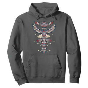 Native American Totem Pole Hoodie Pacific Northwest Indigenous Tribal TS12 Dark Heather Print Your Wear