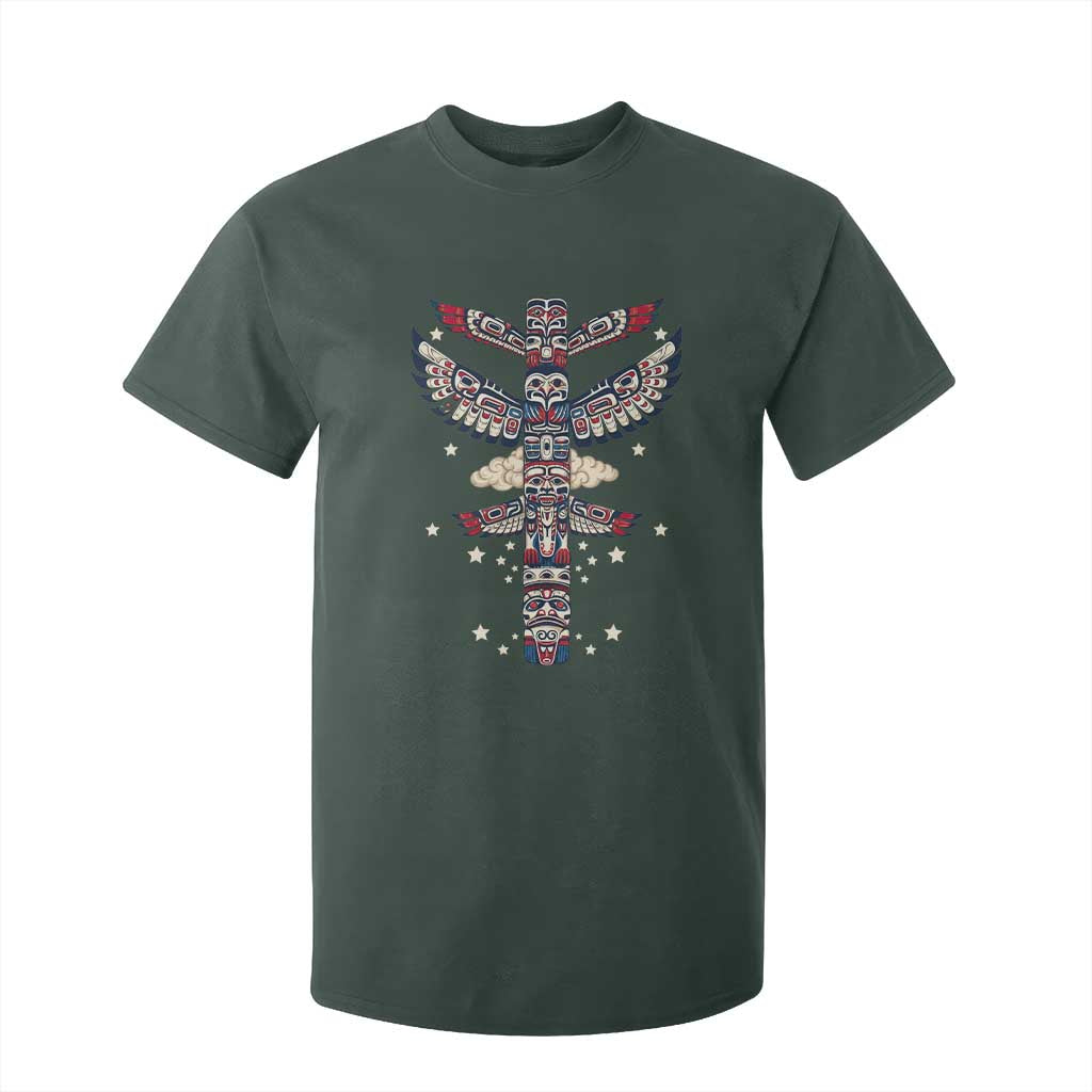 Native American Totem Pole T Shirt For Kid Pacific Northwest Indigenous Tribal TS12 Dark Forest Green Print Your Wear