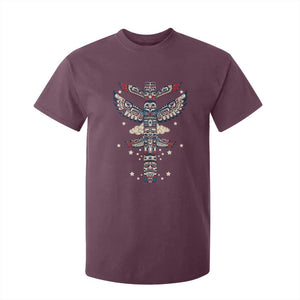 Native American Totem Pole T Shirt For Kid Pacific Northwest Indigenous Tribal TS12 Maroon Print Your Wear