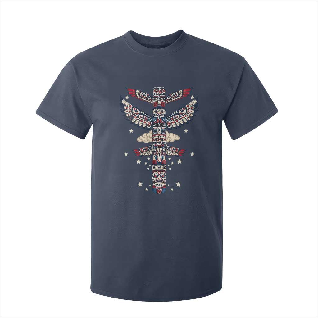 Native American Totem Pole T Shirt For Kid Pacific Northwest Indigenous Tribal TS12 Navy Print Your Wear