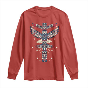 Native American Totem Pole Long Sleeve Shirt Pacific Northwest Indigenous Tribal TS12 Red Print Your Wear