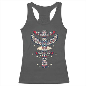 Native American Totem Pole Racerback Tank Top Pacific Northwest Indigenous Tribal TS12 Dark Heather Print Your Wear