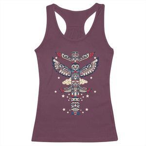 Native American Totem Pole Racerback Tank Top Pacific Northwest Indigenous Tribal TS12 Maroon Print Your Wear
