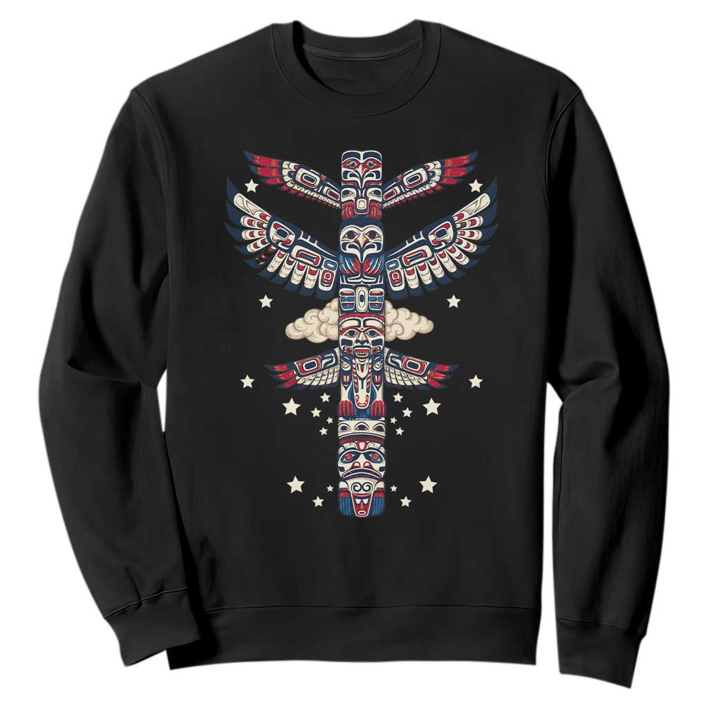 Native American Totem Pole Sweatshirt Pacific Northwest Indigenous Tribal TS12 Black Print Your Wear