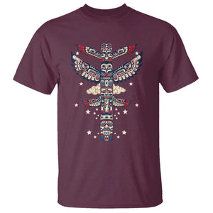 Native American Totem Pole T Shirt Pacific Northwest Indigenous Tribal TS12 Maroon Print Your Wear