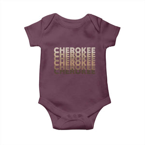 Vintage Cherokee Native Pride Stacked Typography Baby Onesie TS12 Maroon Print Your Wear