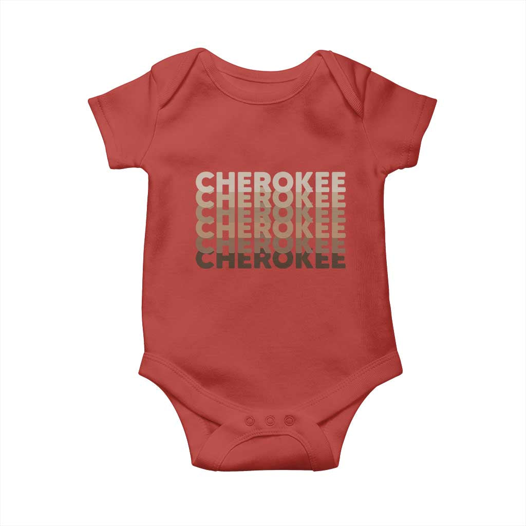 Vintage Cherokee Native Pride Stacked Typography Baby Onesie TS12 Red Print Your Wear