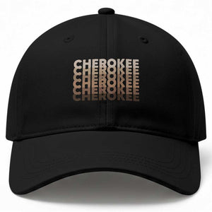 Vintage Cherokee Native Pride Stacked Typography Baseball Cap TS12 Print Your Wear