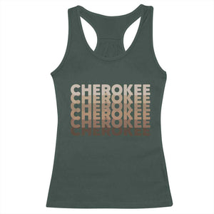 Vintage Cherokee Native Pride Stacked Typography Racerback Tank Top TS12 Dark Forest Green Print Your Wear
