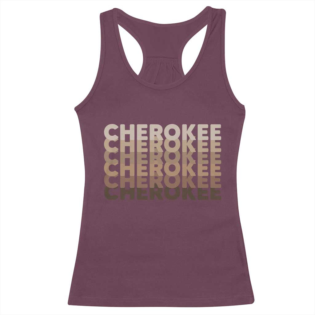 Vintage Cherokee Native Pride Stacked Typography Racerback Tank Top TS12 Maroon Print Your Wear