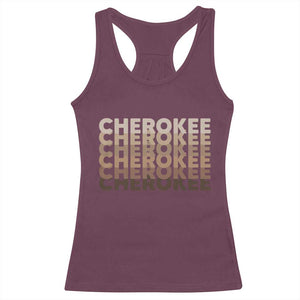 Vintage Cherokee Native Pride Stacked Typography Racerback Tank Top TS12 Maroon Print Your Wear
