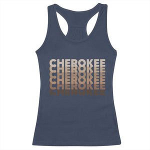 Vintage Cherokee Native Pride Stacked Typography Racerback Tank Top TS12 Navy Print Your Wear
