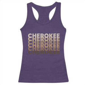 Vintage Cherokee Native Pride Stacked Typography Racerback Tank Top TS12 Purple Print Your Wear