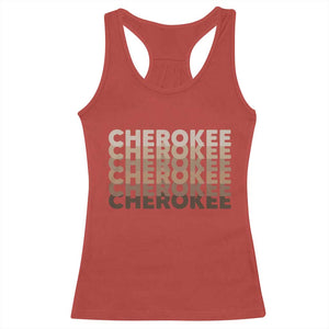 Vintage Cherokee Native Pride Stacked Typography Racerback Tank Top TS12 Red Print Your Wear