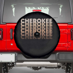 Vintage Cherokee Native Pride Stacked Typography Spare Tire Cover TS12 Black Print Your Wear