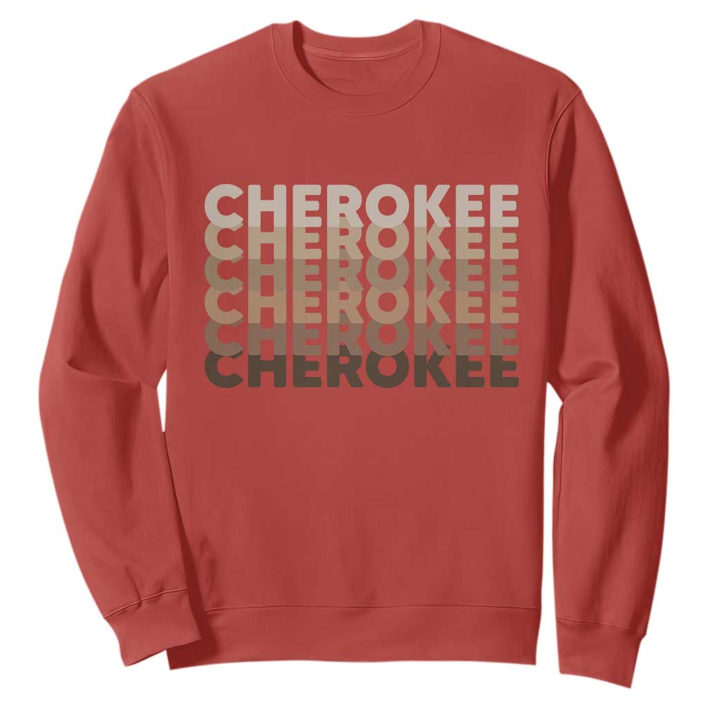 Vintage Cherokee Native Pride Stacked Typography Sweatshirt TS12 Red Print Your Wear