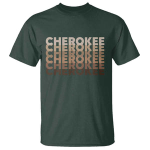 Vintage Cherokee Native Pride Stacked Typography T Shirt TS12 Dark Forest Green Print Your Wear