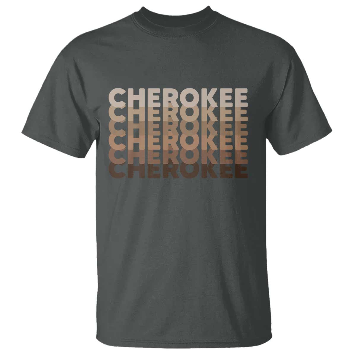 Vintage Cherokee Native Pride Stacked Typography T Shirt TS12 Dark Heather Print Your Wear
