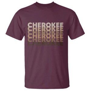 Vintage Cherokee Native Pride Stacked Typography T Shirt TS12 Maroon Print Your Wear