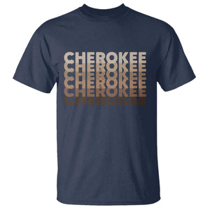 Vintage Cherokee Native Pride Stacked Typography T Shirt TS12 Navy Print Your Wear