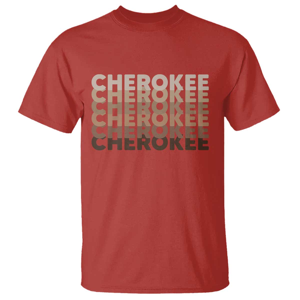 Vintage Cherokee Native Pride Stacked Typography T Shirt TS12 Red Print Your Wear