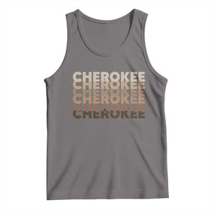 Vintage Cherokee Native Pride Stacked Typography Tank Top TS12 Deep Heather Print Your Wear