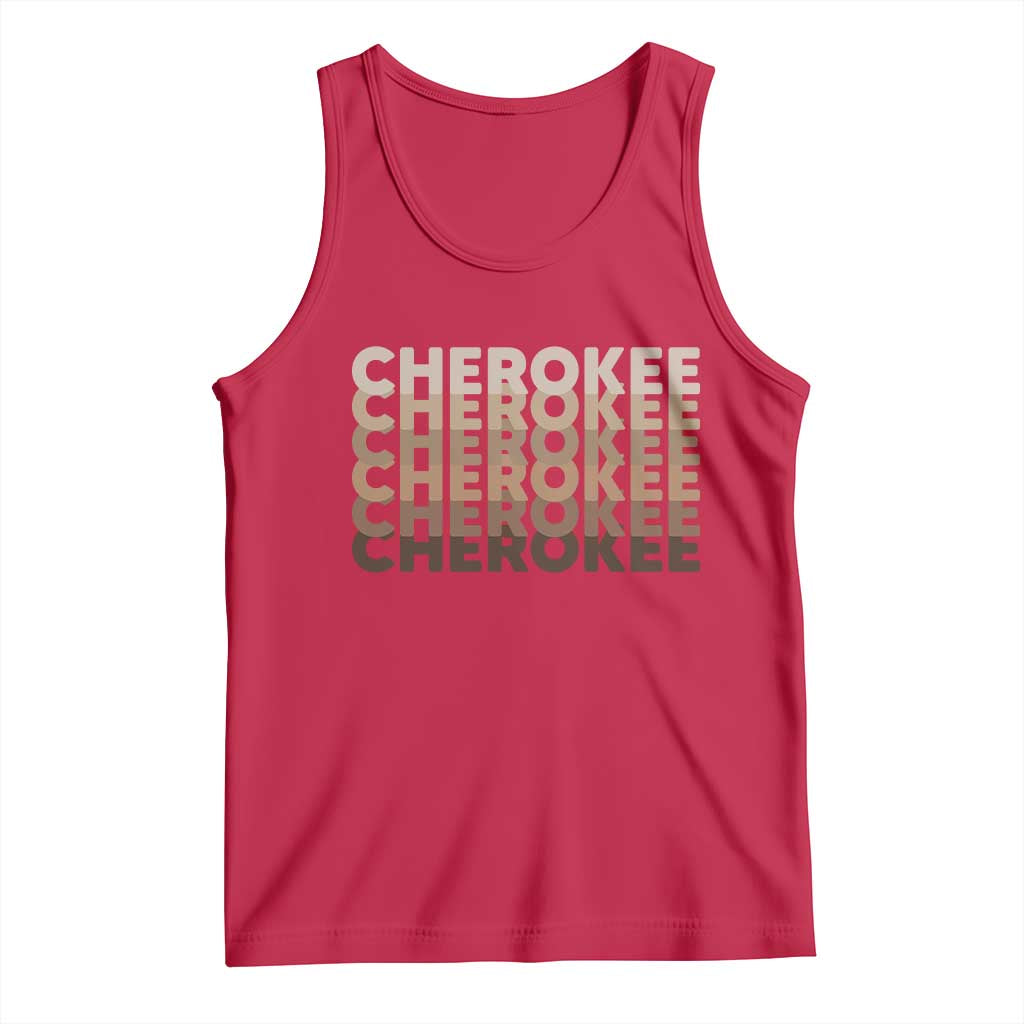 Vintage Cherokee Native Pride Stacked Typography Tank Top TS12 Red Print Your Wear