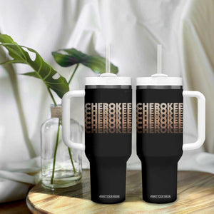 Vintage Cherokee Native Pride Stacked Typography Tumbler With Handle TS12 Print Your Wear