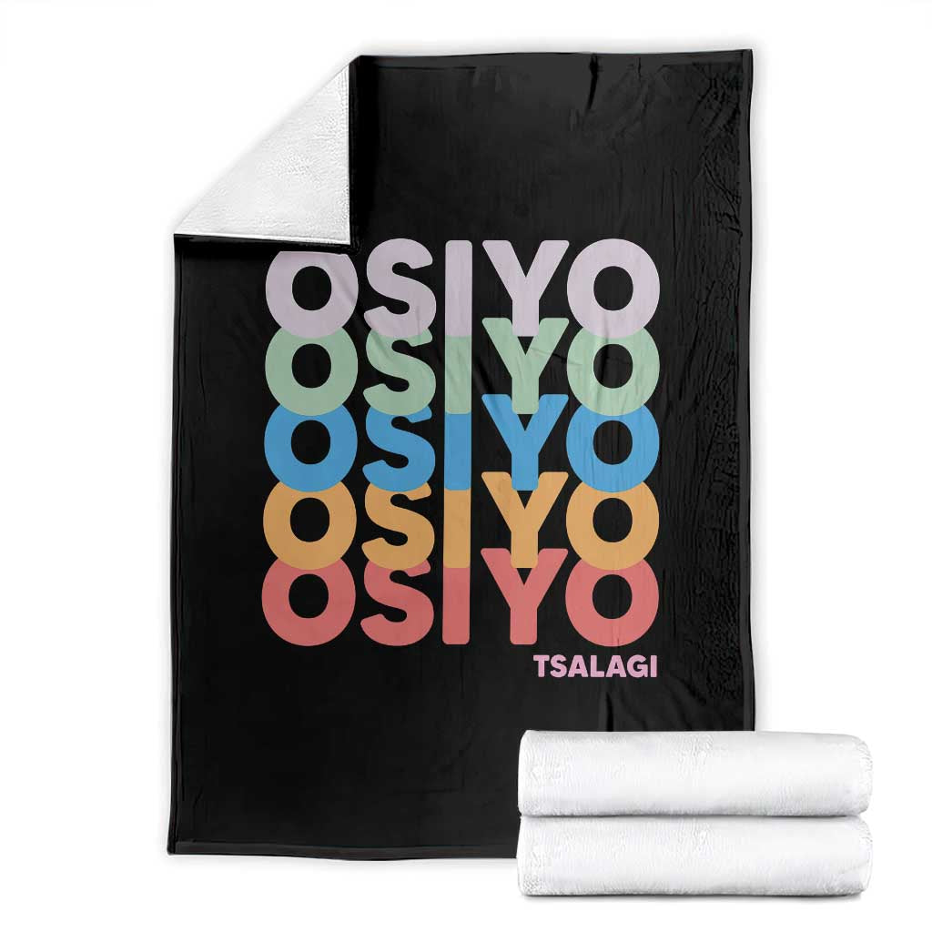 Osiyo Tsalagi Cherokee Native American Pride Throw Blanket Retro Stacked Typography TS12 Black Print Your Wear