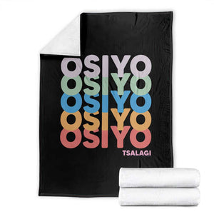 Osiyo Tsalagi Cherokee Native American Pride Throw Blanket Retro Stacked Typography TS12 Black Print Your Wear