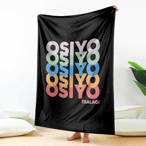 Osiyo Tsalagi Cherokee Native American Pride Throw Blanket Retro Stacked Typography TS12 Print Your Wear