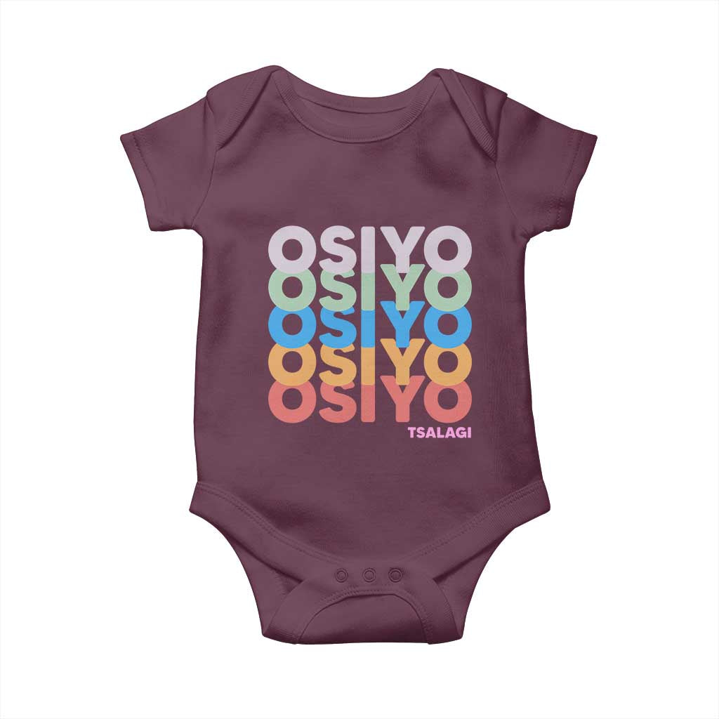 Osiyo Tsalagi Cherokee Native American Pride Baby Onesie Retro Stacked Typography TS12 Maroon Print Your Wear
