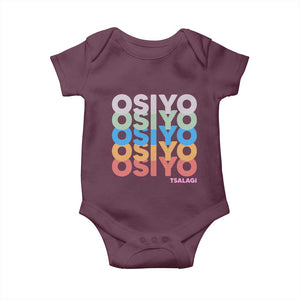 Osiyo Tsalagi Cherokee Native American Pride Baby Onesie Retro Stacked Typography TS12 Maroon Print Your Wear