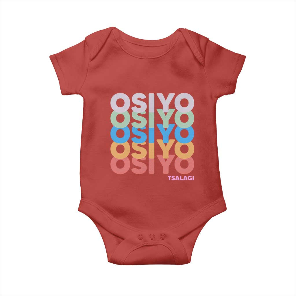 Osiyo Tsalagi Cherokee Native American Pride Baby Onesie Retro Stacked Typography TS12 Red Print Your Wear