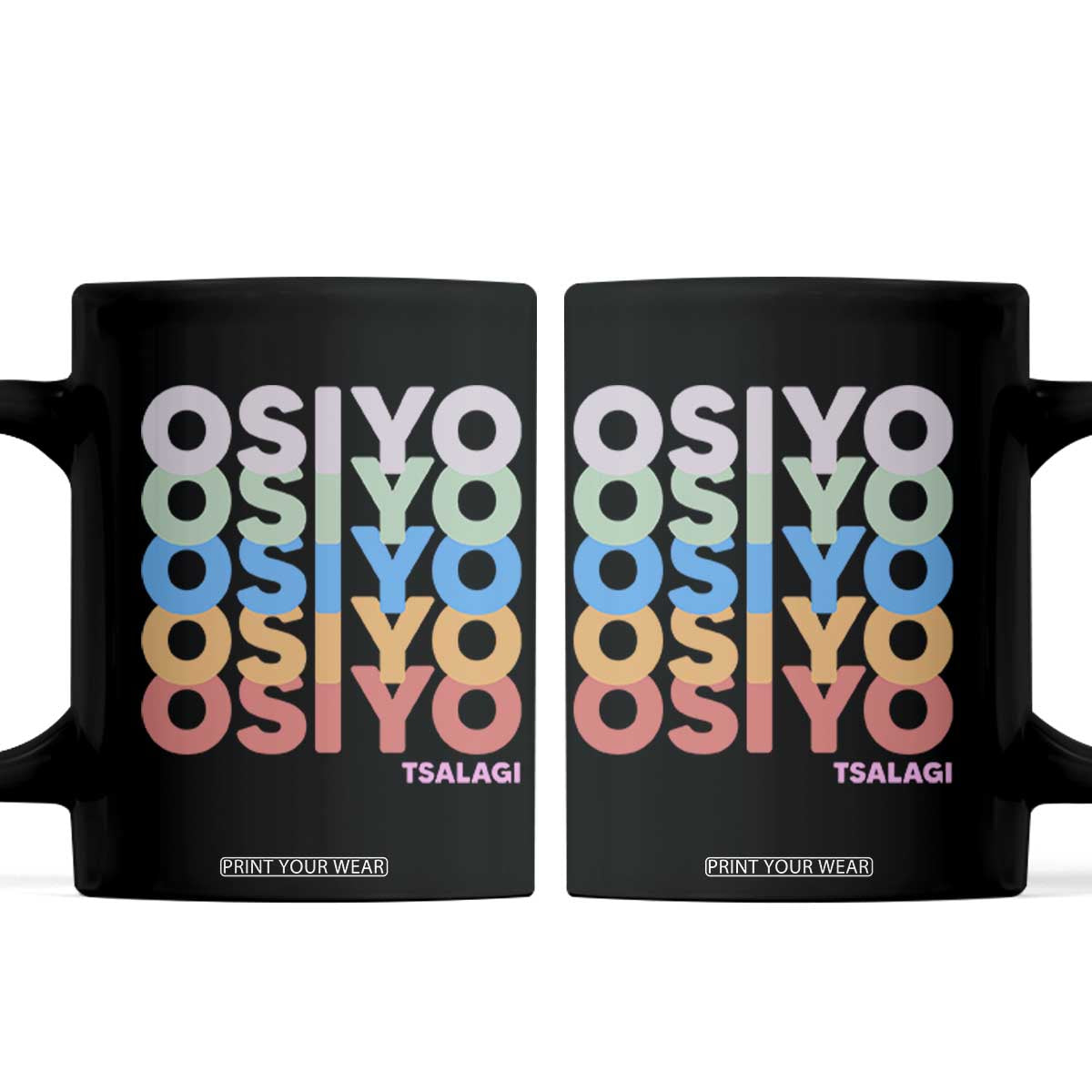 Osiyo Tsalagi Cherokee Native American Pride Coffee Mug Retro Stacked Typography TS12 Black Print Your Wear