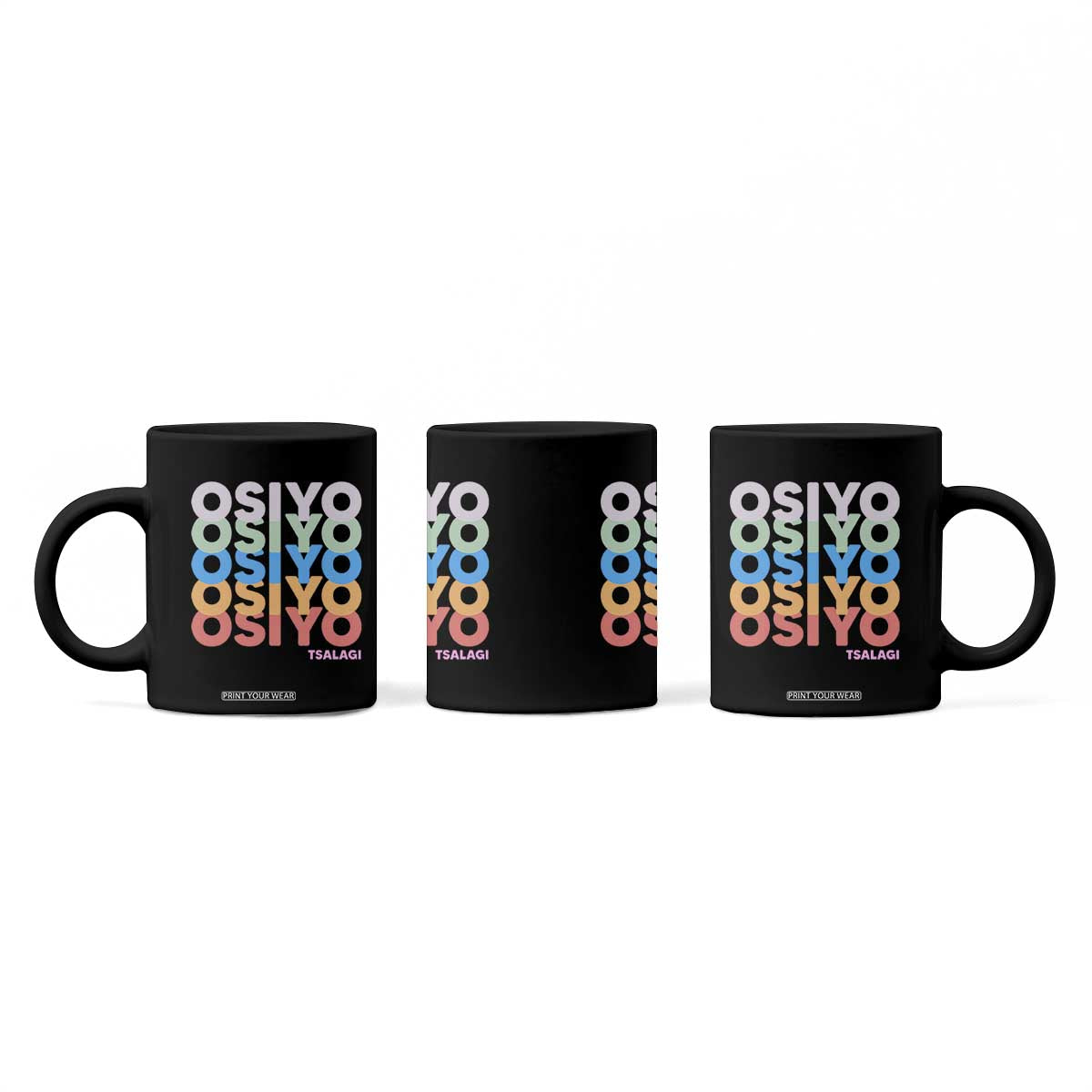 Osiyo Tsalagi Cherokee Native American Pride Coffee Mug Retro Stacked Typography TS12 Print Your Wear