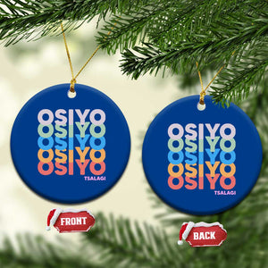 Osiyo Tsalagi Cherokee Native American Pride Ceramic Ornament Retro Stacked Typography TS12 1pc Blue Print Your Wear