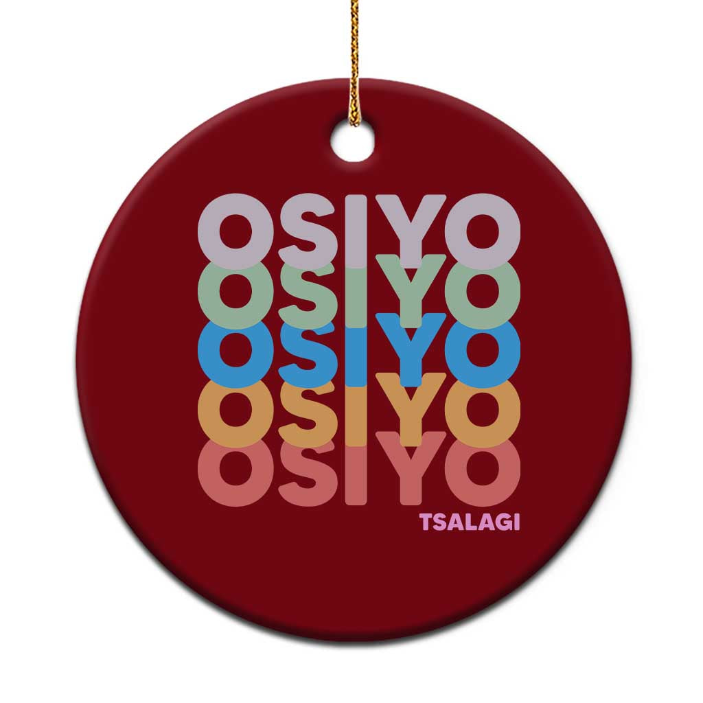 Osiyo Tsalagi Cherokee Native American Pride Ceramic Ornament Retro Stacked Typography TS12 1pc Red Print Your Wear
