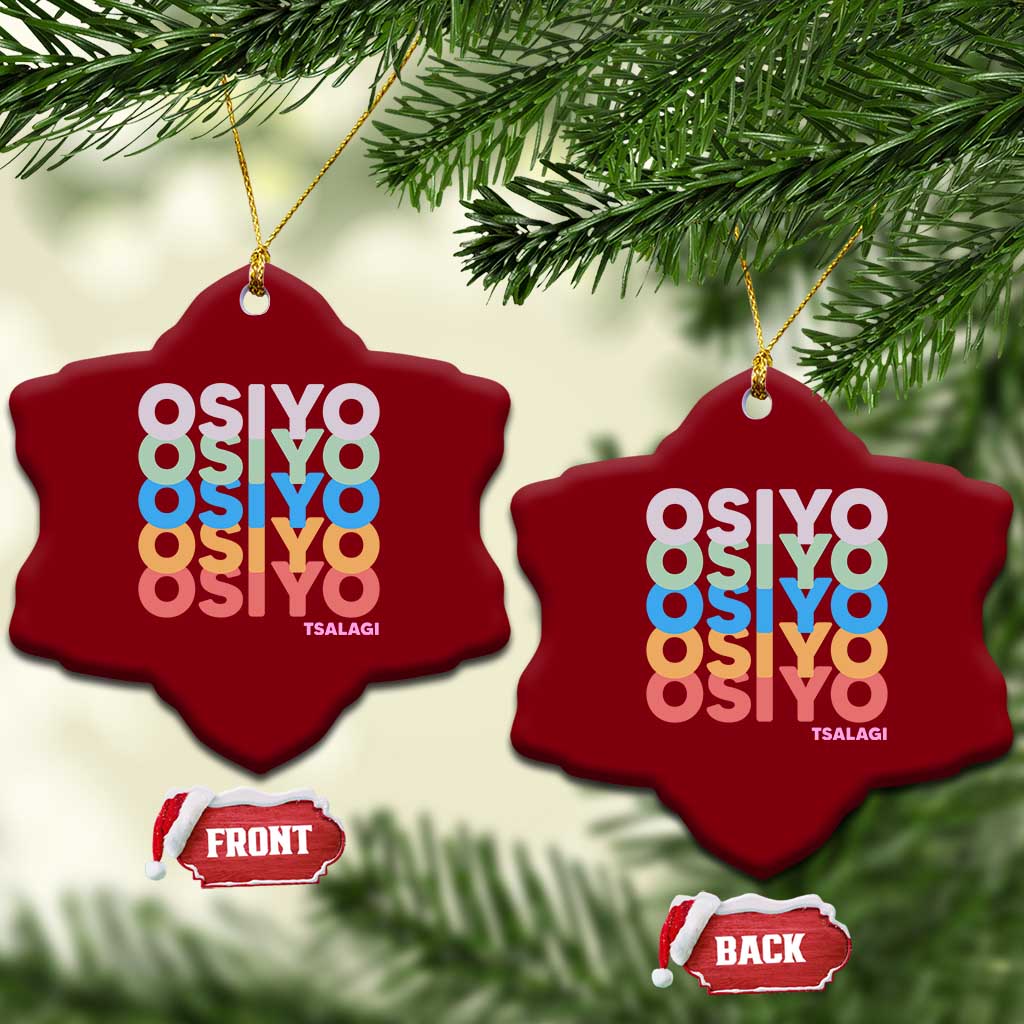 Osiyo Tsalagi Cherokee Native American Pride Ceramic Ornament Retro Stacked Typography TS12 Print Your Wear