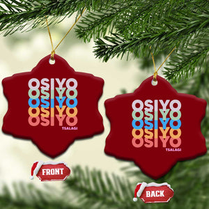 Osiyo Tsalagi Cherokee Native American Pride Ceramic Ornament Retro Stacked Typography TS12 Print Your Wear