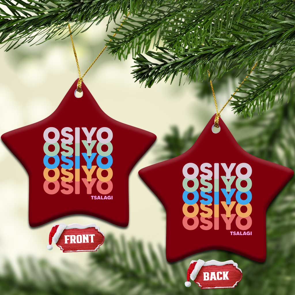 Osiyo Tsalagi Cherokee Native American Pride Ceramic Ornament Retro Stacked Typography TS12 Print Your Wear