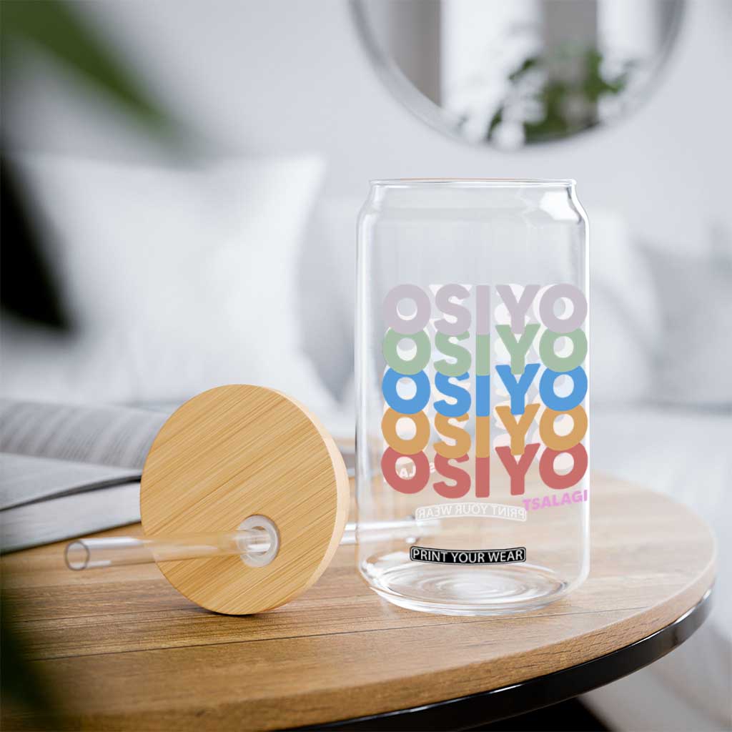 Osiyo Tsalagi Cherokee Native American Pride Glass Can Retro Stacked Typography TS12 Print Your Wear