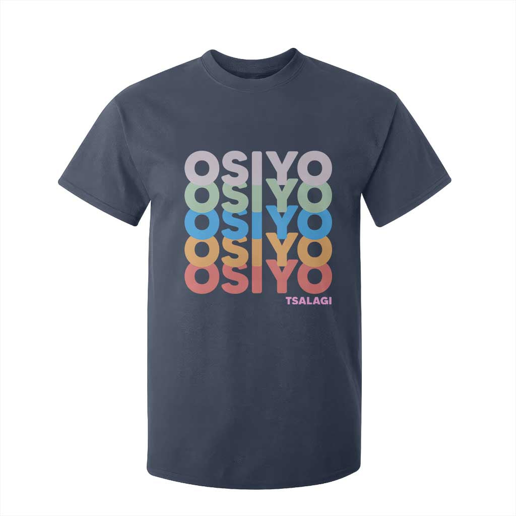 Osiyo Tsalagi Cherokee Native American Pride T Shirt For Kid Retro Stacked Typography TS12 Navy Print Your Wear