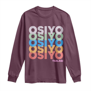 Osiyo Tsalagi Cherokee Native American Pride Long Sleeve Shirt Retro Stacked Typography TS12 Maroon Print Your Wear