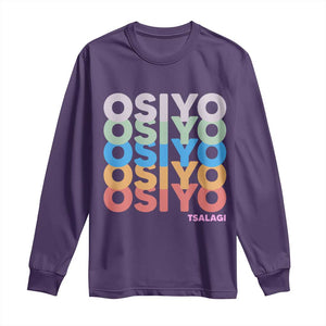 Osiyo Tsalagi Cherokee Native American Pride Long Sleeve Shirt Retro Stacked Typography TS12 Purple Print Your Wear
